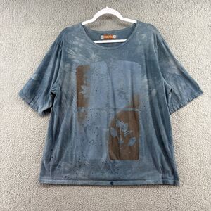 Blue Fish Fiona Tee Shirt Mottled Blue Sky Size 1 Lagenlook Boho Art to Wear